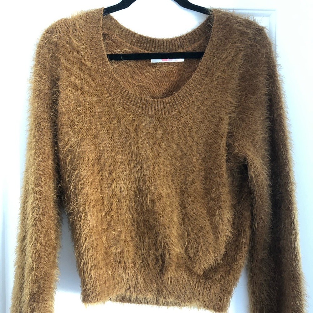 Copper fuzzy sweater